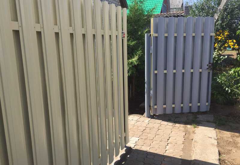 Забор из штакетника цвет RAL1014 бежевый сторона А и Б в Темиртау фото 3